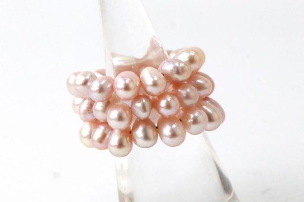 画像2: リング　指輪　バースデー　6月　淡水パール　ピンク　形状記憶　3連　誕生石リング　天然石　ジュエリー　品番： 13903 (2)