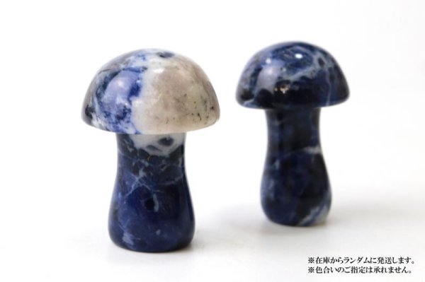 画像3: 置物 彫り物 キノコ ソーダライト 知性の石 忍耐力 判断力 直観力 洞察力 インテリア 天然石 品番:13925 (3)