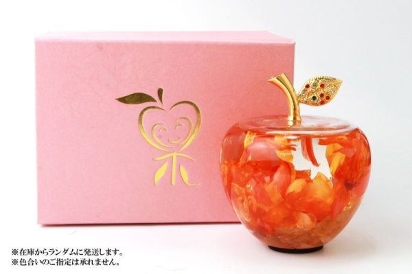 画像5: 置物 プリンセスアップル ラッキーカラー シトリン さざれ石入り 金箔 国産バラ ドライフラワー  風水 開運 幸福 幸運 品番: 13943 (5)