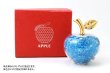 画像4: 置物　幸運のリンゴ　CZ　ブルー　青　ミニサイズ　ジルコニアストーン　風水　開運　幸福　幸運　金運　運気上昇　幸運のアップル　彫り物　品番： 14039 (4)