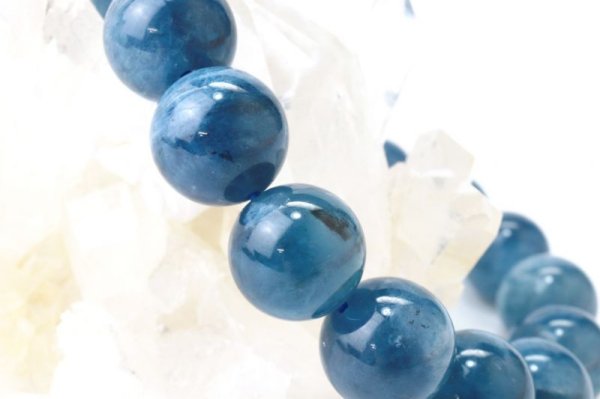 画像3: ブレス　ディープアクアマリン　丸　約12mm　ブラジル産　3月誕生石　幸せ　喜び　天然石　品番：14050 (3)