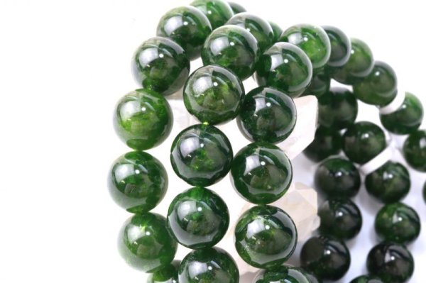 画像2: ブレス　クロムダイオプサイト　丸　約11mm　ロシア産　浄化　鎮静　安定　叡智　リラックス　天然石　品番： 14088 (2)