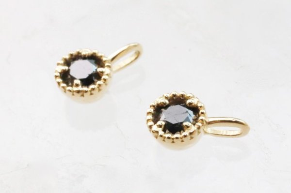画像3: ペンダントトップ バースデー 4月 ブラックダイヤモンド 18金ゴールド 3mm アフリカ産 天然石 ジュエリー 品番:14268 (3)