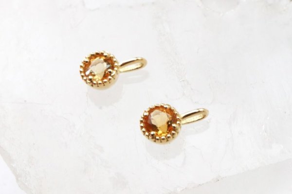 画像3: ペンダントトップ バースデー 11月 シトリン 18金ゴールド 3mm ブラジル産 天然石 ジュエリー 品番:14289 (3)