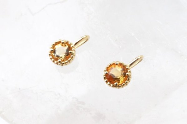 画像2: ペンダントトップ バースデー 11月 シトリン 18金ゴールド 3mm ブラジル産 天然石 ジュエリー 品番:14289 (2)
