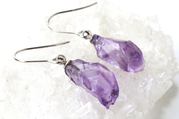 画像4: ピアス　ローズアメジスト　原石　シルバー　SV　恋愛　癒し　安らぎ　想像力　理解力　ジュエリー　天然石　品番：14292 (4)