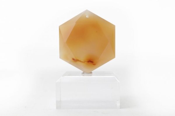 画像2: ペンダントトップ メノウ 六芒星 穴あき マダガスカル産 魔除け 籠目紋 天然石 品番: 14364 (2)