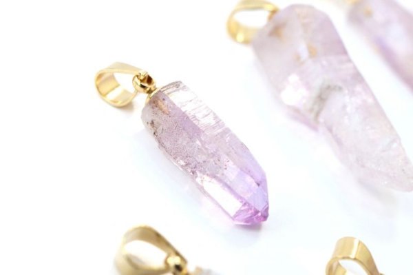 画像2: ペンダントトップ　ベラクルス産アメジスト　ゴールド　GD　メキシコ産　癒し　浄化　パープル　天然石　品番：14383 (2)