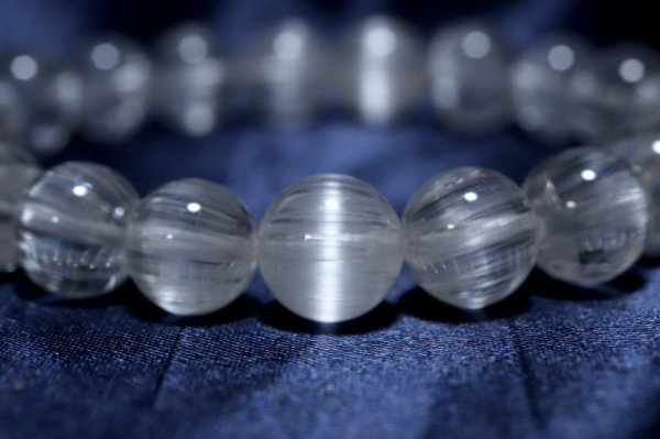画像4: 【一点物】 ブレス ニードルイントパーズ 丸 約9.5mm ブラジル産 勇気 チャンス 夢を叶える レア 希少 天然石 品番:14544 (4)
