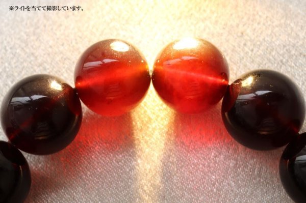 画像5: ブレス ブルーアンバー 丸 約14mm スマトラ産 希少 変化 変容 天然石 品番:14567 (5)
