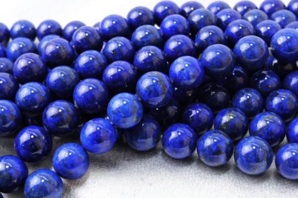 画像5: 連　ラピスラズリ　丸　約12mmから13mm　アフガニスタン産　邪気を払う　判断力　直感力を高める　天然石　※ポイント対象外　品番：14690 (5)