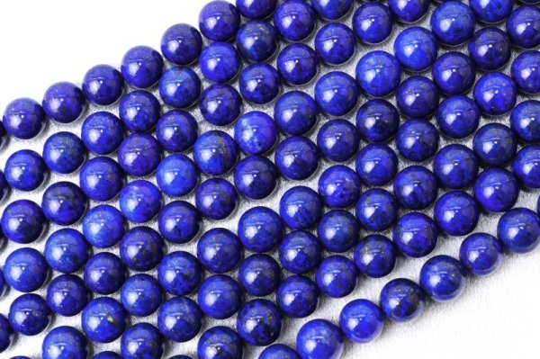 画像2: 連　ラピスラズリ　丸　約12mmから13mm　アフガニスタン産　邪気を払う　判断力　直感力を高める　天然石　※ポイント対象外　品番：14690 (2)