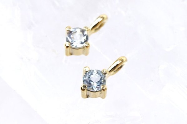 画像2: ペンダントトップ バースデー 3月 アクアマリン ブラジル産 silver925 ゴールド GD 日本製 チャーム ジュエリー 天然石 ※ポイント対象外 品番:14707 (2)