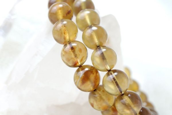 画像3: ブレス　ブルーアンバー　丸　約8mm　スマトラ産　希少　変化　変容　天然石　品番：14823 (3)