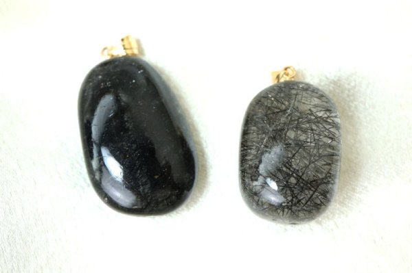 画像4: ペンダントトップ ブラックルチル ブラックトルマリンインクォーツ 18金ゴールド ブラジル産 日本製 ジュエリー 天然石 品番:14893 (4)