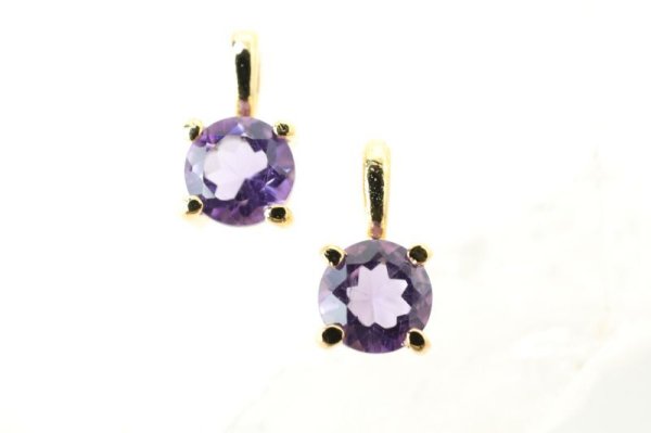 画像2: ペンダントトップ　バースデー　２月　アメジスト　約4mm　スクエア枠　ブラジル産　silver925　ゴールド　GD　日本製　チャーム　ジュエリー　天然石　品番：14939 (2)