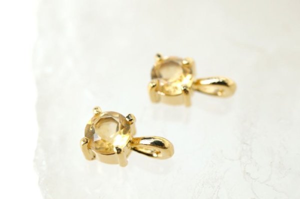 画像3: ペンダントトップ　バースデー　11月　シトリン　約4mm　スクエア枠　ブラジル産　silver925　ゴールド　GD　日本製　チャーム　ジュエリー　天然石　※ポイント対象外　品番：14945 (3)