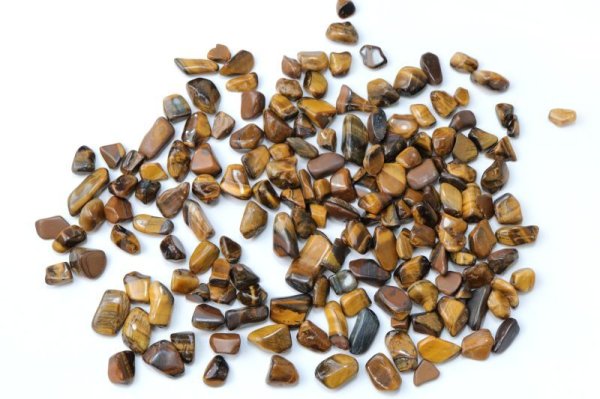 画像4: さざれ　タイガーアイ　中粒　オリジナルパッケージ付　約100gパック　金運　仕事運　お守り　天然石　品番： 3719 (4)