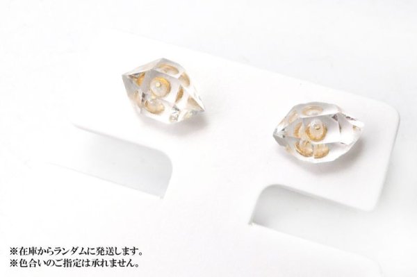画像4: ピアス ハーキマーダイヤモンド 突き刺し型 18金ゴールド アメリカ産 日本製 光沢 夢 実現 ジュエリー 天然石 品番: 15101 (4)