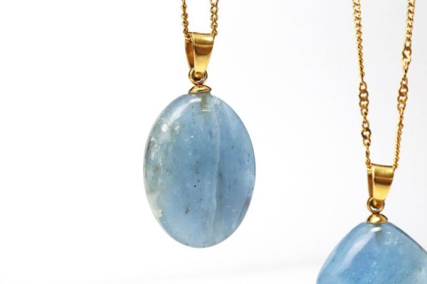 画像3: ペンダントトップ　アクアマリン　ゴールド　GD　ブラジル産　日本製　幸福　聡明　ジュエリー　天然石　品番：15105 (3)