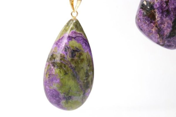 画像3: ペンダントトップ　スティヒタイト　18金ゴールド　オーストラリア産　日本製　平和　癒し　ジュエリー　天然石　品番：15106 (3)