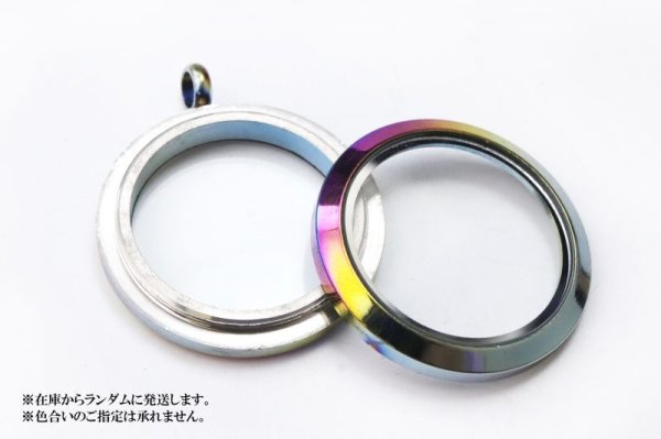 画像3: ロケットペンダント枠 円形 レインボー 大 副資材 パーツ 品番: 15127 (3)