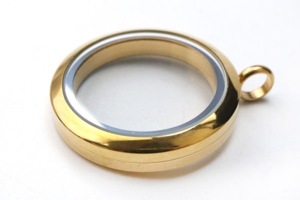 画像2: ロケットペンダント枠　円形　ゴールド　大　副資材　パーツ　品番： 15125 (2)