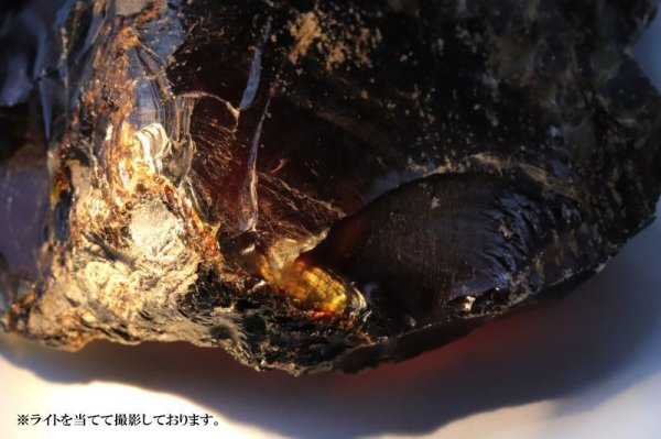 画像4: 原石 ブルーアンバー スマトラ産 希少 変化 変容 置物 天然石 品番: 15133 (4)