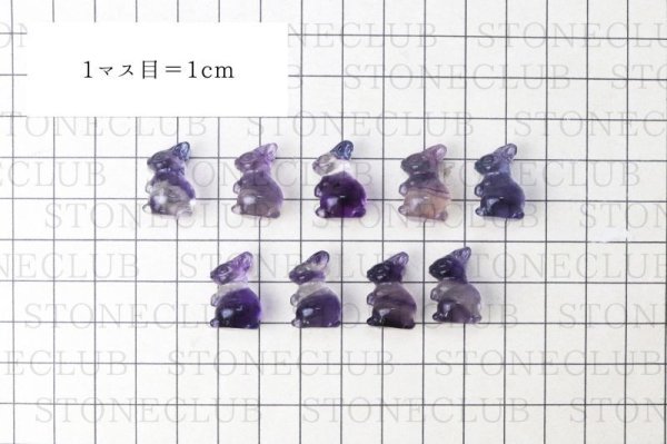画像9: 置物 フローライト ウサギ型 1個 ランダム発送 干支 卯 ラビット 癒し 浄化 彫り物 天然石 品番: 7396 (9)