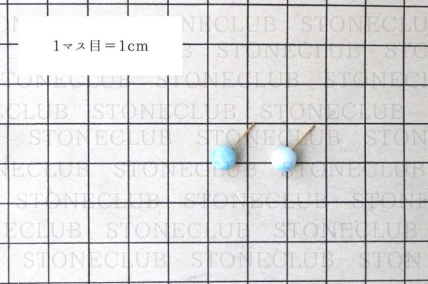 画像4: 【現品限り】ピアス ラリマー 18金ゴールド 突き刺し型 ドミニカ産 日本製 不安をやわらげる 浄化 ジュエリー 天然石 品番:15300 (4)