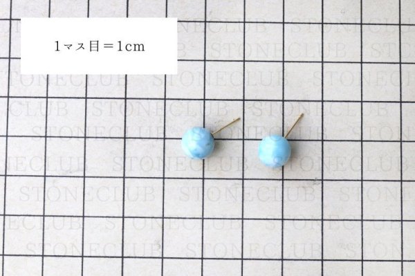 画像5: 【現品限り】ピアス　ラリマー　18金ゴールド　突き刺し型　ドミニカ産　日本製　不安をやわらげる　浄化　ジュエリー　天然石　品番：15301 (5)