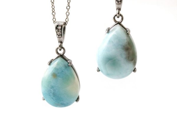 画像4: 【自社製アクセサリー10点以上でクーポン使用後30%OFF対象商品(クーポン番号:AC30)】ペンダントトップ ラリマー AAランク ドロップ ステンレス ドミニカ産 日本製 不安をやわらげる 浄化 ジュエリー 天然石 品番:15344 (4)