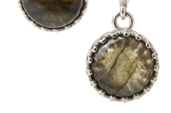 画像4: 【自社製アクセサリー10点以上でクーポン使用後30％OFF対象商品（クーポン番号：AC30）】ペンダントトップ　ピンクラブラドライト　丸型　約14mm　ステンレス　マダガスカル産　日本製　自由　夢　ヒーリング　ジュエリー　天然石　※ポイント対象外　品番：15363 (4)