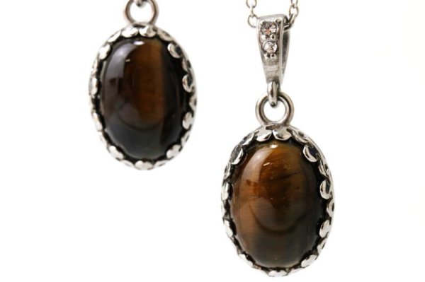 画像4: 【自社製アクセサリー10点以上でクーポン使用後30％OFF対象商品（クーポン番号：AC30）】ペンダントトップ　タイガーアイ　オーバル　約16×12mm　ステンレス　ナミビア産　日本製　金運　財運　仕事運　ジュエリー　天然石　品番：15357 (4)