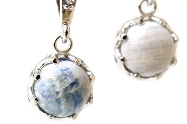 画像4: 【自社製アクセサリー10点以上でクーポン使用後30％OFF対象商品（クーポン番号：AC30）】ペンダントトップ　ブルーシーライト　丸型　約10mm　ステンレス　トルコ産　日本製　希少　ジュエリー　天然石　※ポイント対象外　品番：15359 (4)