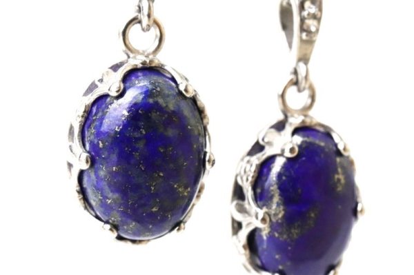 画像2: ペンダントトップ ラピスラズリ オーバル 約16×12mm ステンレス アフガニスタン産 日本製 邪気を払う 判断力 直感力を高める ジュエリー 天然石 ※ポイント対象外 品番:15371 (2)