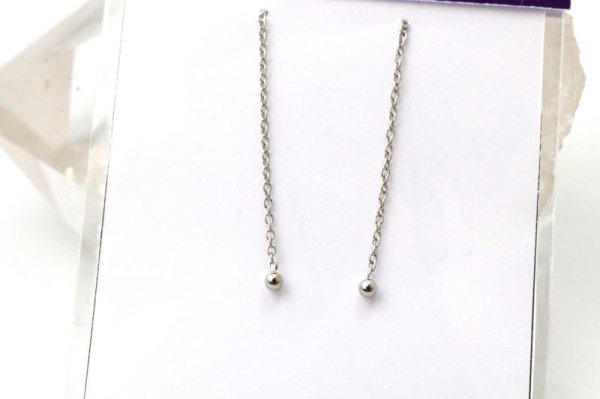 画像2: パーツ アメリカンピアス チェーンピアス ステンレス製 シルバー SV アクセサリーパーツ 副資材 品番: 15393 (2)