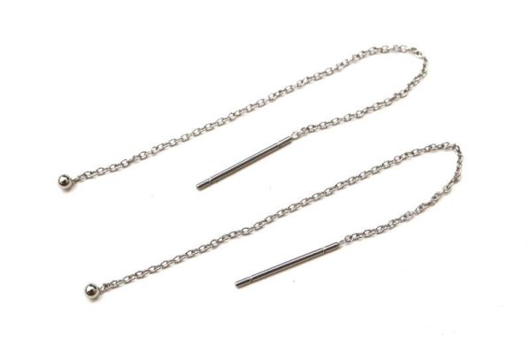 画像4: パーツ アメリカンピアス チェーンピアス ステンレス製 シルバー SV アクセサリーパーツ 副資材 品番: 15393 (4)