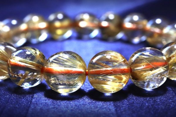 画像5: 【一点物】 ブレス 高品質 タイチンルチルクォーツ 丸 約10mm ブラジル産 金運 仕事運 パワーストーン 天然石 品番: 15389 (5)