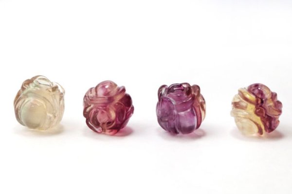 画像5: 置物 ミニ彫り物 フローライト バラ 1個 薔薇 ローズ 愛情 情熱 金運 夢叶う 癒し 浄化 天然石 品番: 15452 (5)