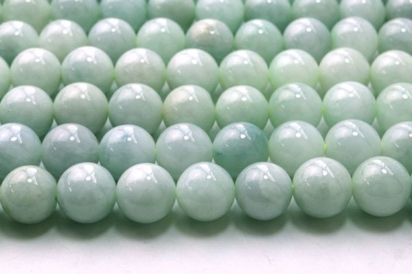画像3: 連 翡翠 丸 約10mm ミャンマー産 ひすい ヒスイ 人生 成功 守護 天然石 品番: 3697 (3)
