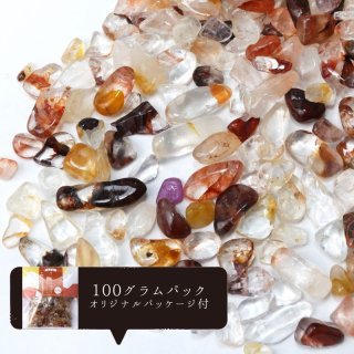 さざれ サンストーン 中粒 約100g パッケージ付き 幸福 幸運 金運