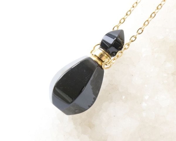 画像2: 香水瓶　ネックレス　オニキス　ゴールド　小　持ち歩き　成功　お守り　品番： 15650 (2)