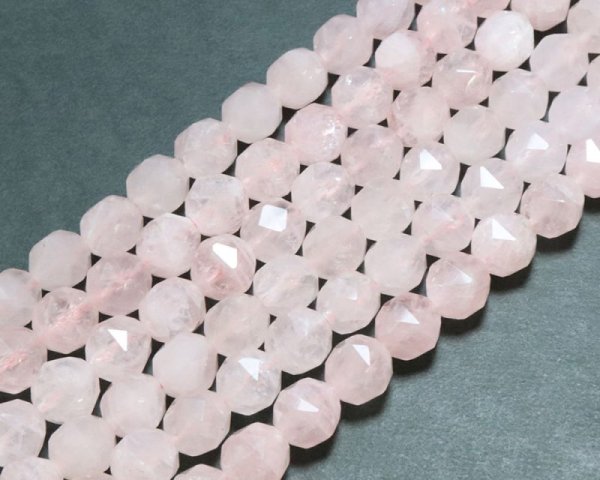 画像2: 連 ローズクォーツ スターカット 10mm 恋愛 美しさ ピンク 天然石 品番:15713 (2)