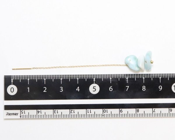 画像4: 【自社製アクセサリー10点以上でクーポン使用後30%OFF対象商品(クーポン番号:AC30)】ピアス ラリマー アメリカンチェーン ゴールド 日本製 浄化 不安をやわらげる ヒーリング 創造性 天然石 品番: 15783 (4)