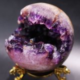 一点物】置物 笑口アメジストジオード 約588g ブラジル産 紫 パープル