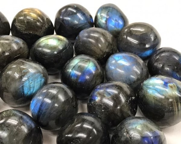画像3: タンブル ラブラドライト マダガスカル産 約1kg 約30個 原石 運気上昇 幸運 縁起 自由 夢 ヒーリング 天然石 品番:15800 (3)