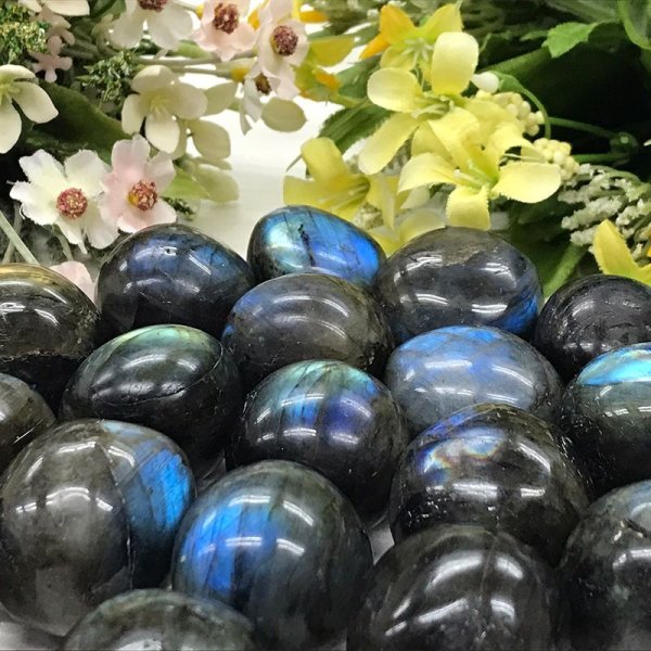 画像2: タンブル ラブラドライト マダガスカル産 約1kg 約30個 原石 運気上昇 幸運 縁起 自由 夢 ヒーリング 天然石 品番:15800 (2)