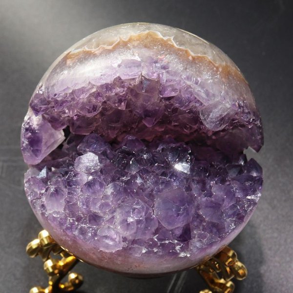 画像2: 【一点物】置物　笑口アメジストジオード　約429g　ブラジル産　紫　パープル　風水　運気　金運　財運　パワーストーン　品番：15805 (2)