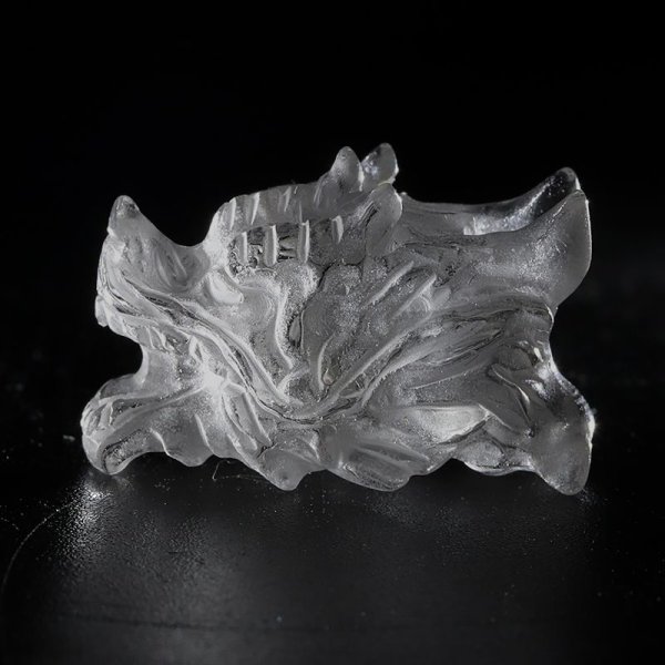 画像3: 置物 彫り物 ドラゴンヘッド 水晶 小 龍 風水 運気 金運 財運 天然石 パワーストーン 品番:15836 (3)